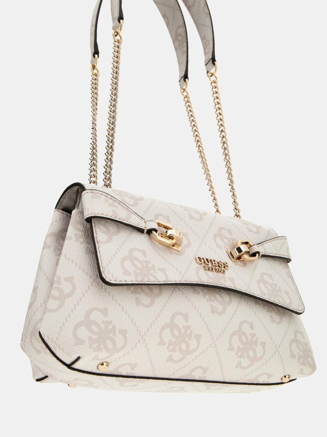 Sac bandoulière lorelei chaine logoté écru femme - Guess