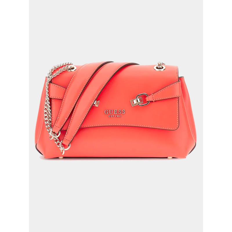 Sac bandoulière lorelei chaine uni rouge femme - Guess