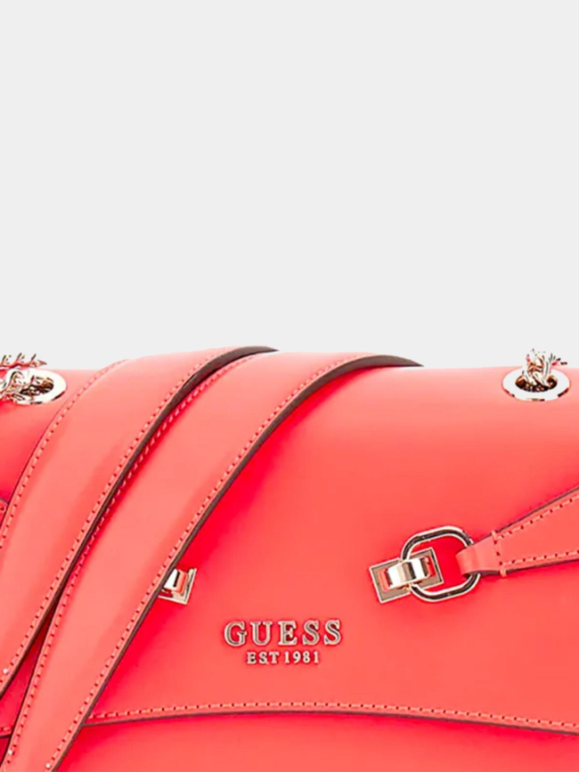 Sac bandoulière lorelei chaine uni rouge femme - Guess