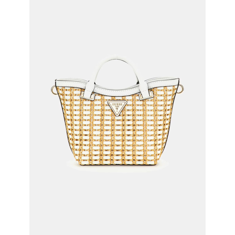 Sac bandoulière mini bi-matière atalia blanc femme - Guess