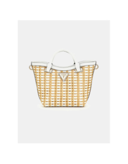Sac bandoulière mini bi-matière atalia blanc femme - Guess