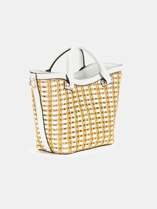 Sac bandoulière mini bi-matière atalia blanc femme - Guess
