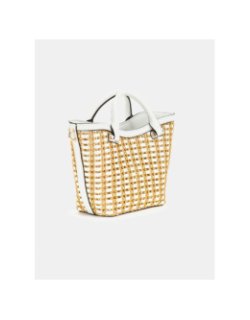 Sac bandoulière mini bi-matière atalia blanc femme - Guess