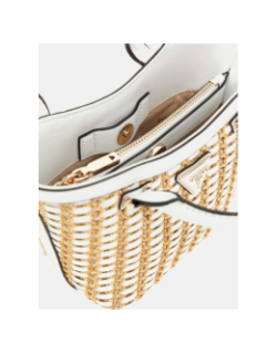 Sac bandoulière mini bi-matière atalia blanc femme - Guess