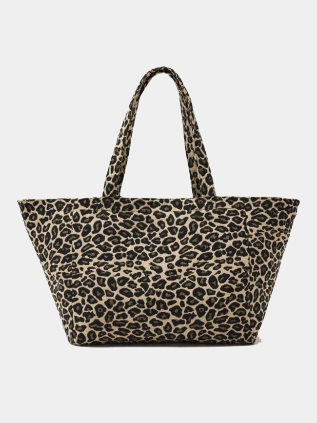 Sac cabas léopard dalia marron femme - Le Temps Des Cerises