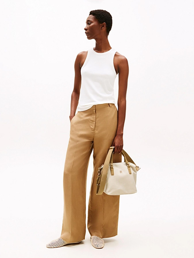 Sac bandoulière summer poppy rayé beige femme - Tommy Hilfiger