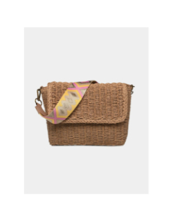 Sac bandoulière paille senia marron femme - Pieces