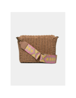 Sac bandoulière paille senia marron femme - Pieces