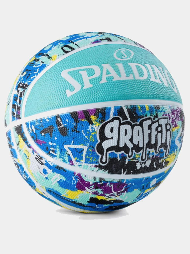 Ballon de basketball graffiti bleu - Spalding