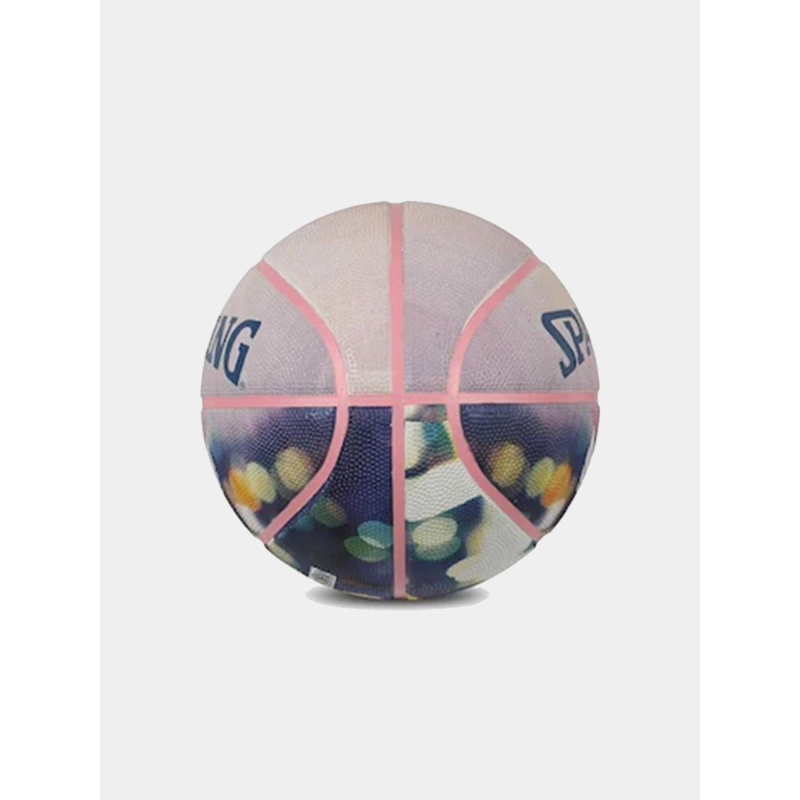 Ballon de basketball taille 7 rose et bleu - Spalding