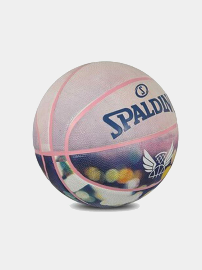 Ballon de basketball taille 7 rose et bleu - Spalding