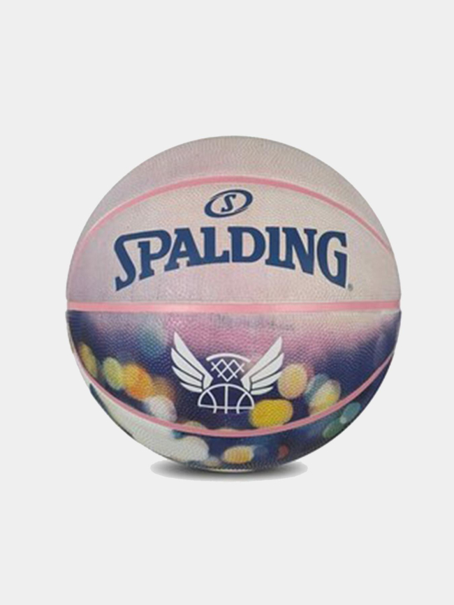 Ballon de basketball taille 7 rose et bleu - Spalding