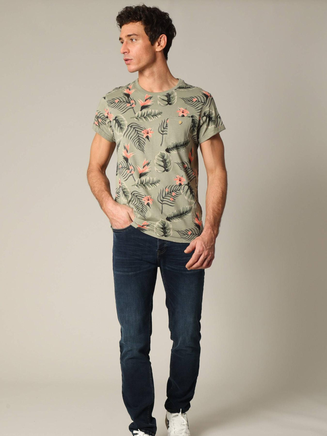 T-shirt à fleurs nubie kaki homme - Deeluxe