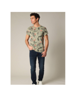 T-shirt à fleurs nubie kaki homme - Deeluxe