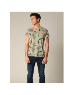 T-shirt à fleurs nubie kaki homme - Deeluxe