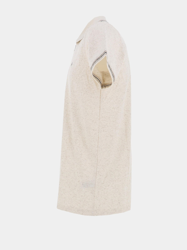 Polo col zippé geneva beige homme - Benson & Cherry