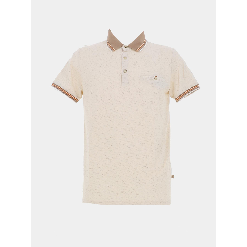 Polo chiné golden beige homme - Benson & Cherry