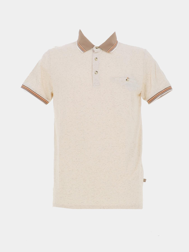 Polo chiné golden beige homme - Benson & Cherry