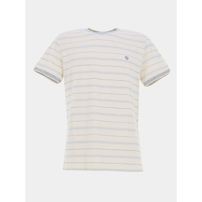 T-shirt rayé twinstar blanc bleu homme - Benson & Cherry