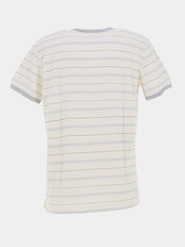 T-shirt rayé twinstar blanc bleu homme - Benson & Cherry