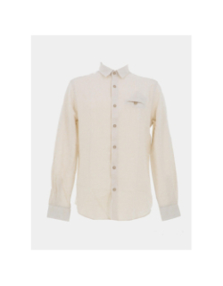 Chemise en lin lemar beige homme - Benson & Cherry