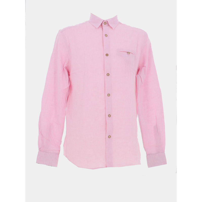 Chemise en lin lemar rose homme - Benson & Cherry