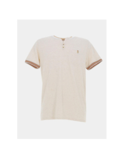 T-shirt col boutonné talih beige homme - Benson & Cherry