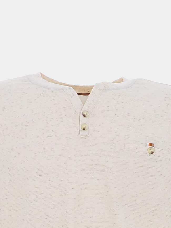 T-shirt col boutonné talih beige homme - Benson & Cherry