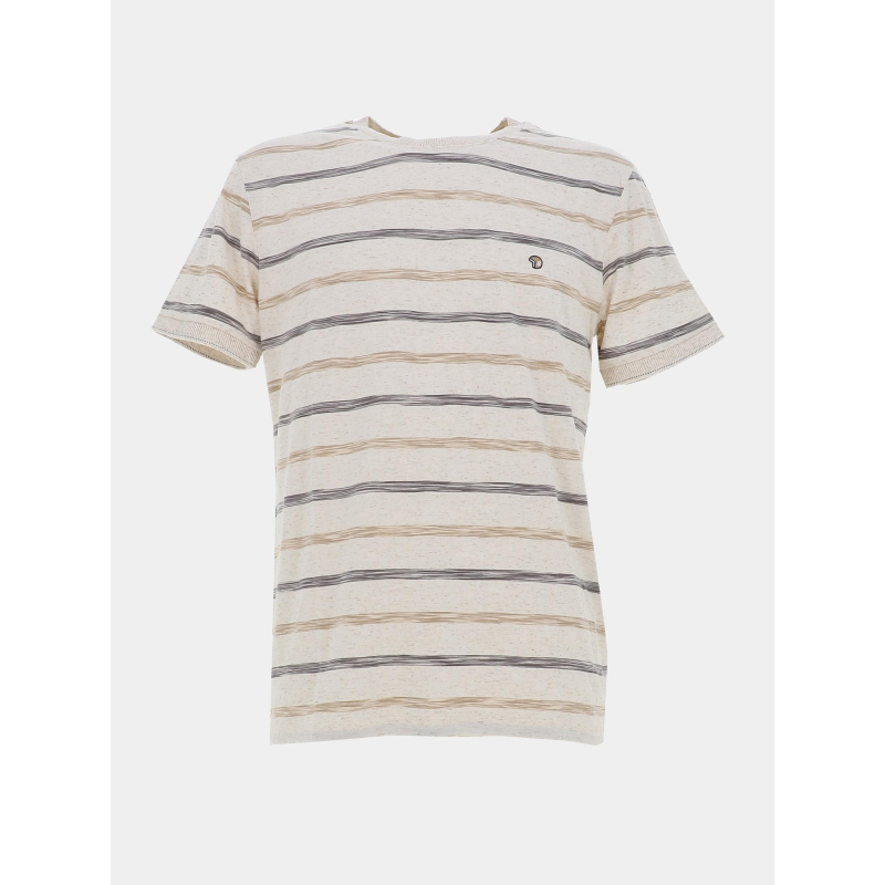 T-shirt rayé tyrese beige homme - Benson & Cherry