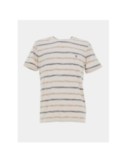T-shirt rayé tyrese beige homme - Benson & Cherry