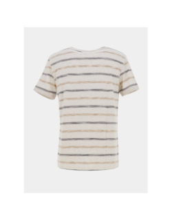 T-shirt rayé tyrese beige homme - Benson & Cherry