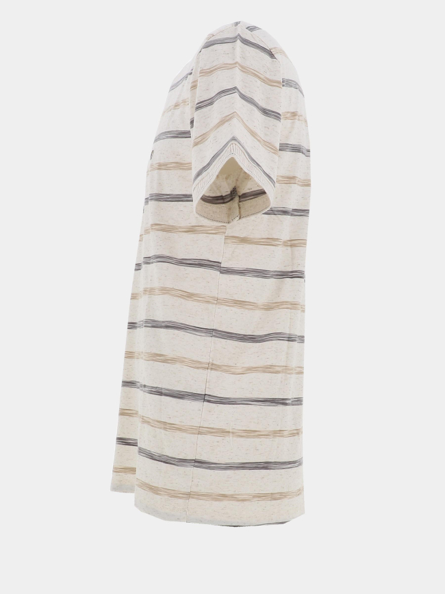 T-shirt rayé tyrese beige homme - Benson & Cherry