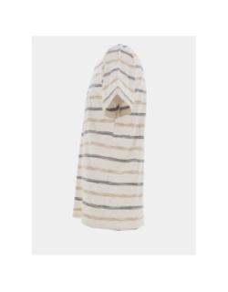 T-shirt rayé tyrese beige homme - Benson & Cherry