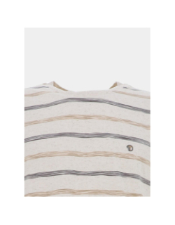 T-shirt rayé tyrese beige homme - Benson & Cherry