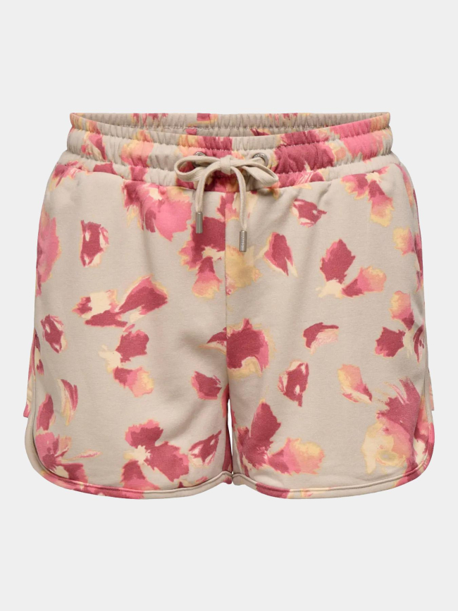 Short jogging bejse beige rose femme - Only Play