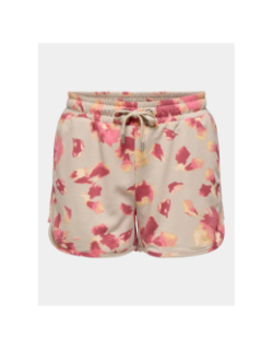 Short jogging bejse beige rose femme - Only Play