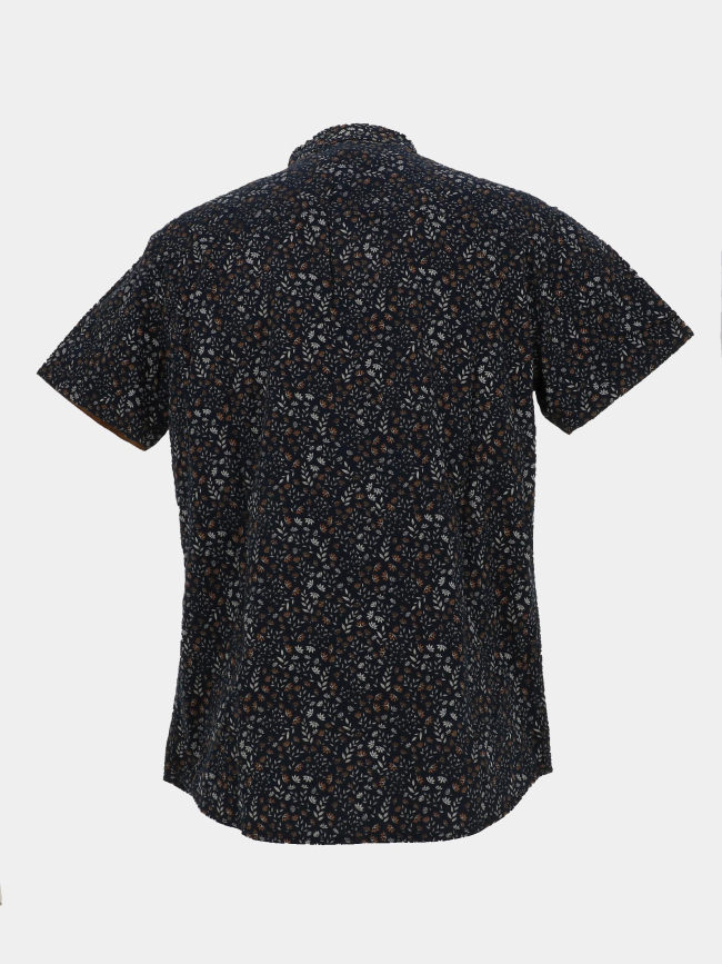Chemise à micro imprimé feuillage bleu marine homme - Rms 26