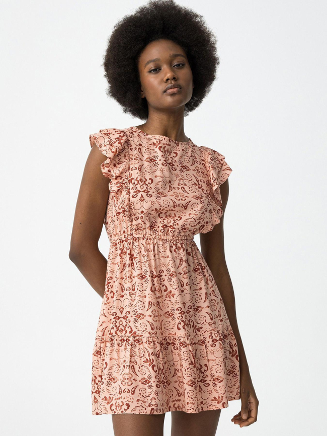 Robe courte imprimée carme rose femme - Tiffosi