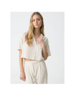 Chemise crop panache beige femme - Tiffosi
