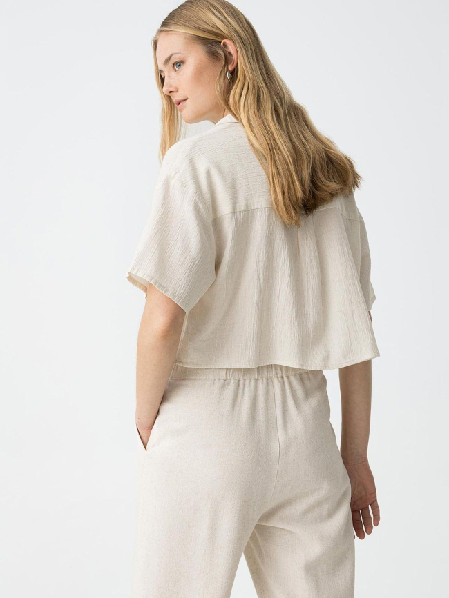 Chemise crop panache beige femme - Tiffosi