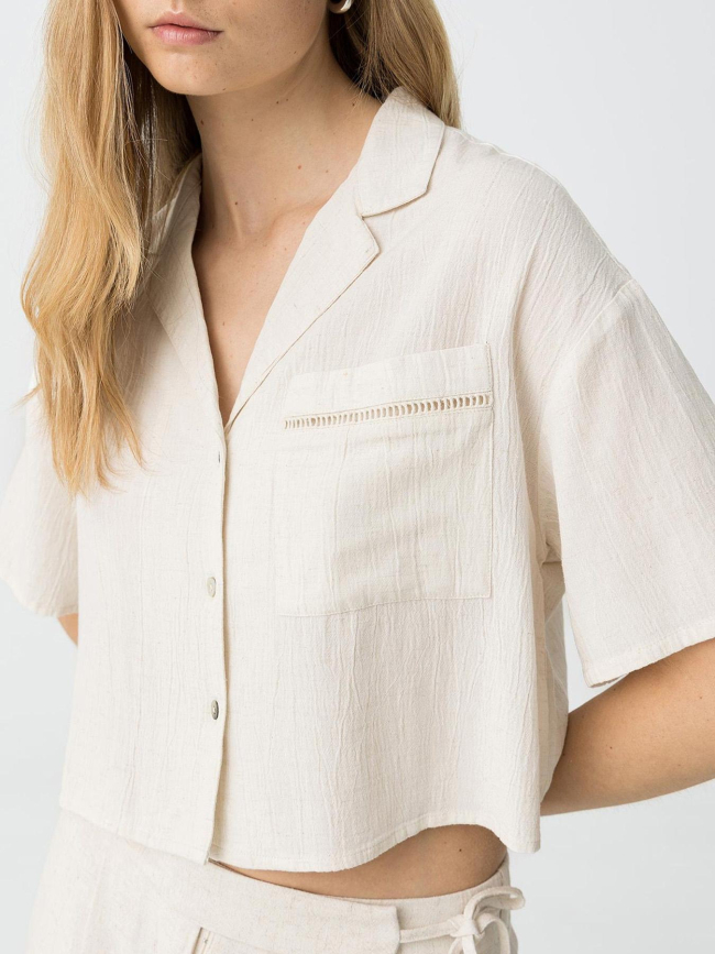 Chemise crop panache beige femme - Tiffosi