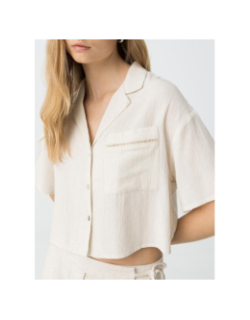 Chemise crop panache beige femme - Tiffosi