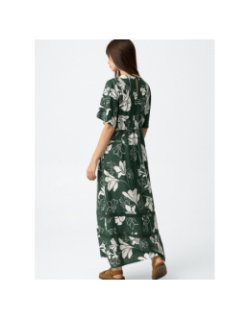 Robe longue à fleurs magnolia vert femme - Tiffosi