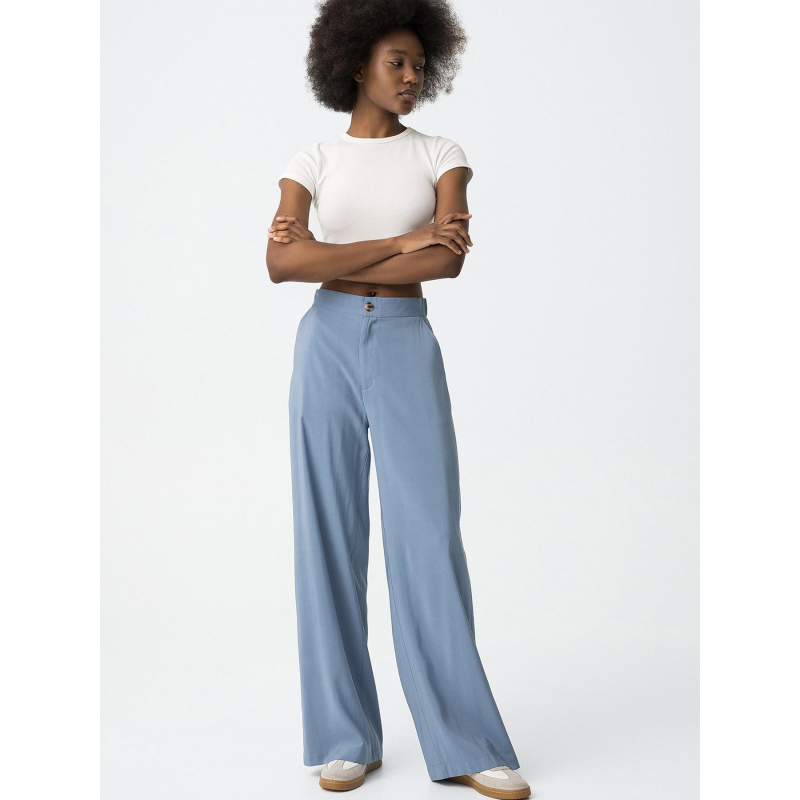 Pantalon large camelia bleu femme - Tiffosi