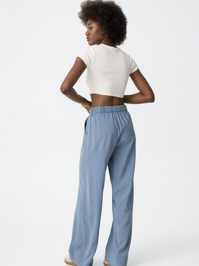 Pantalon large camelia bleu femme - Tiffosi