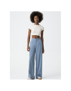 Pantalon large camelia bleu femme - Tiffosi