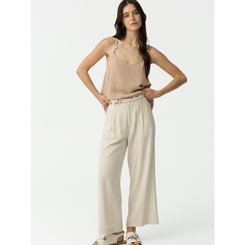 Pantalon en lin joana 5 beige femme - Tiffosi