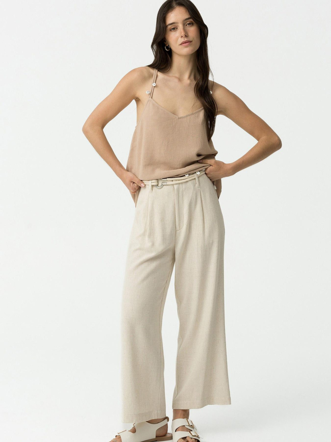 Pantalon en lin joana 5 beige femme - Tiffosi