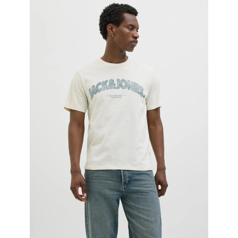 T-shirt almeria bold brand écru blanc homme - Jack & Jones