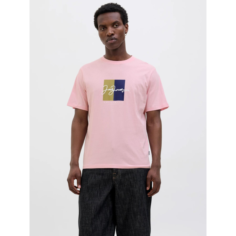 T-shirt frederiksberg box script rose homme - Jack & Jones